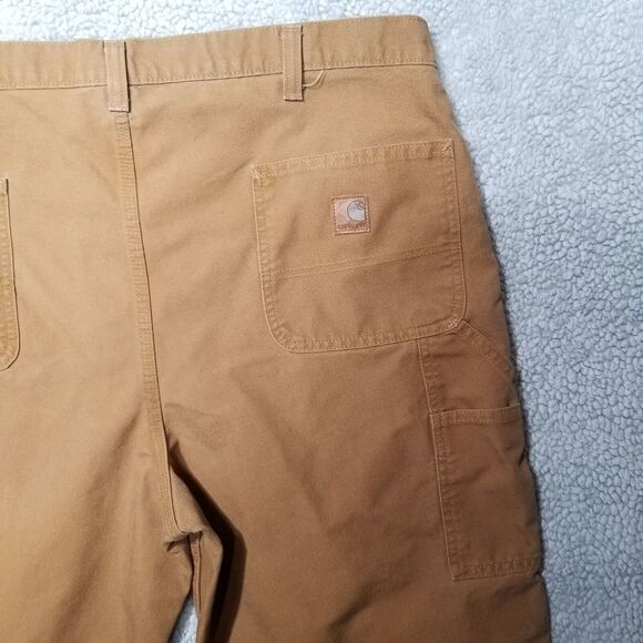 Carhartt 42x30 Lightweight Carpenter Dungaree Fit Brown/Khaki Work Pants‎ 383-51 - Picture 1 of 15